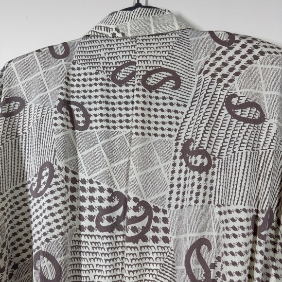 Vintage Orite Petite 70s 90s Geometric Paisley Print Midi Dress Size Large - Picture 13 of 16